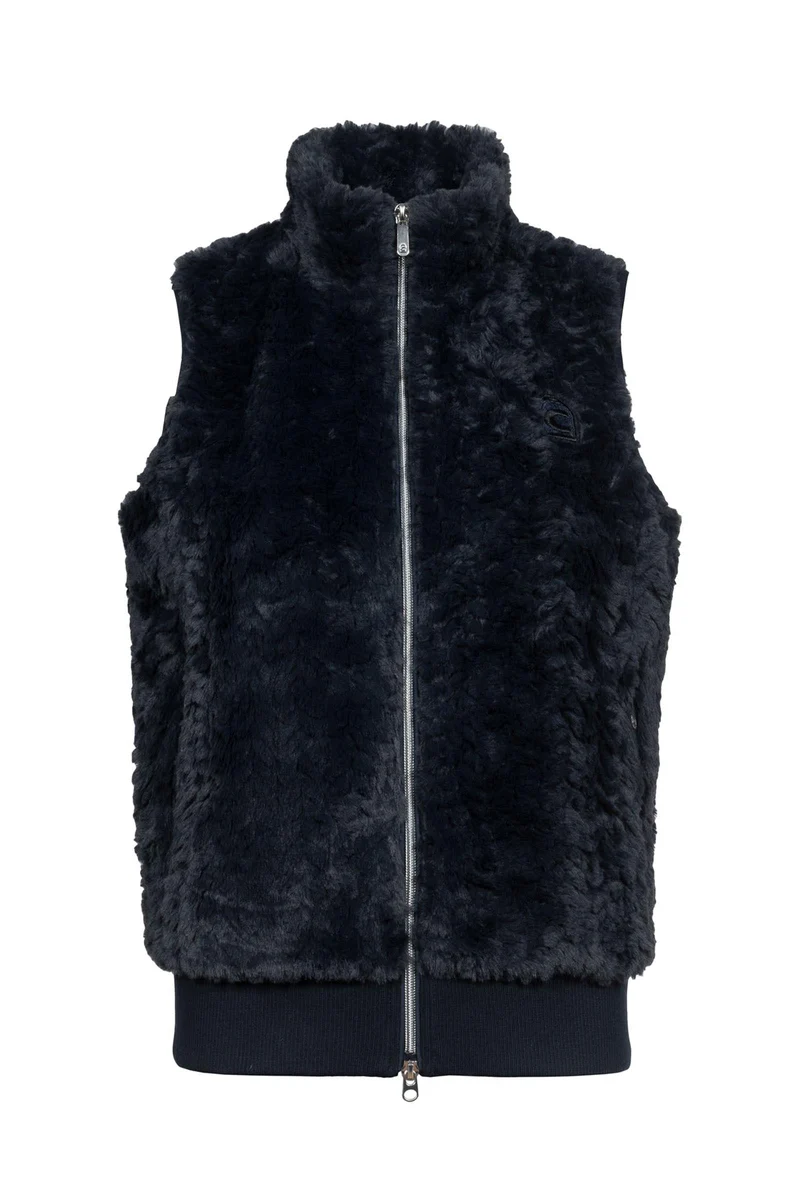 CAVALDIYA Damen Mink Fleece Weste Darkblue 46