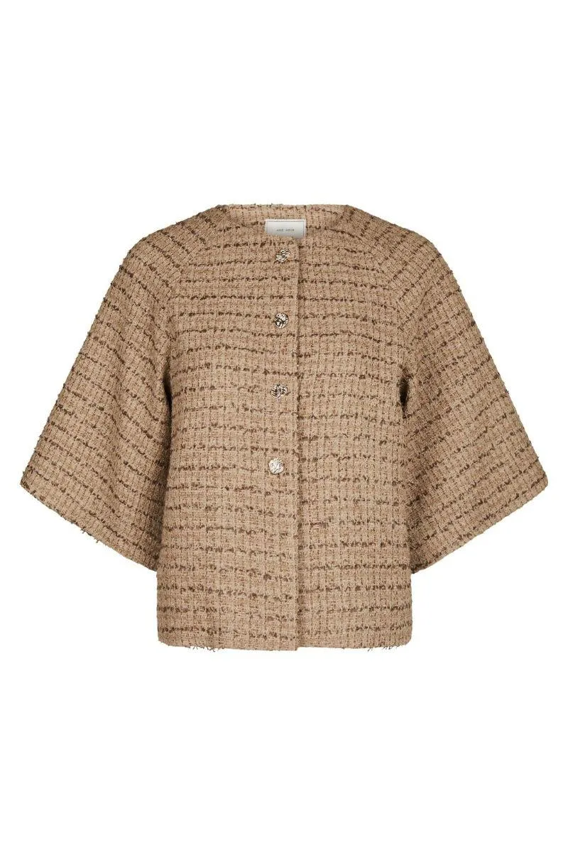 Rosella Boucle Mini Jacket | Taupe | Jakke fra Neo Noir