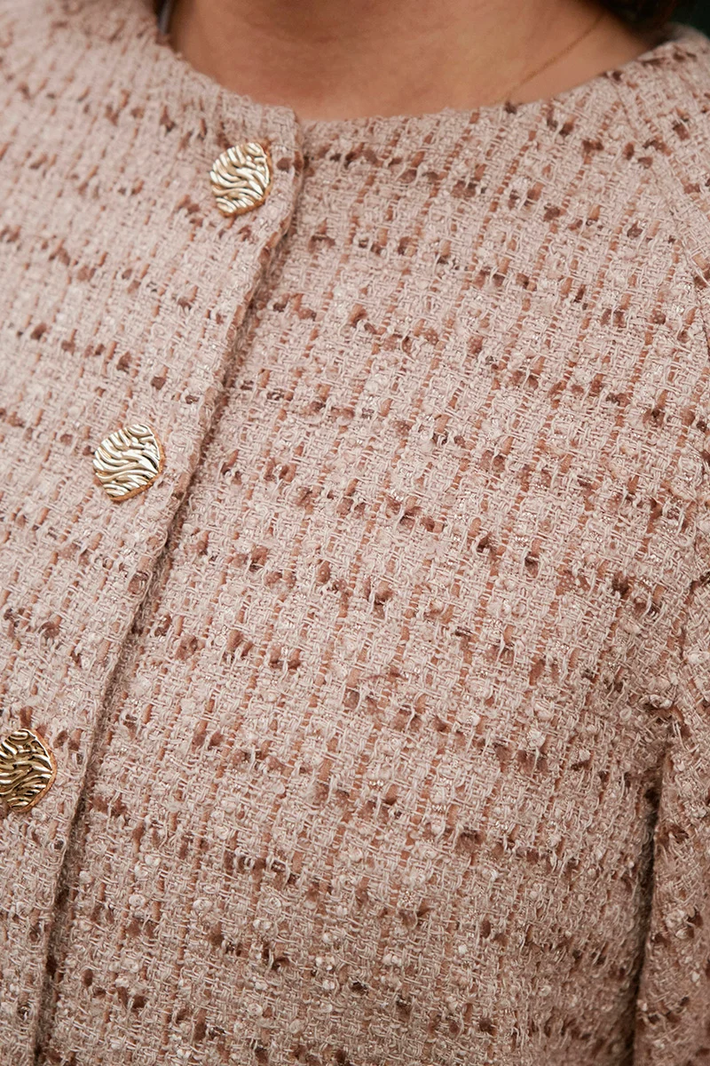 Rosella Boucle Mini Jacket | Taupe | Jakke fra Neo Noir
