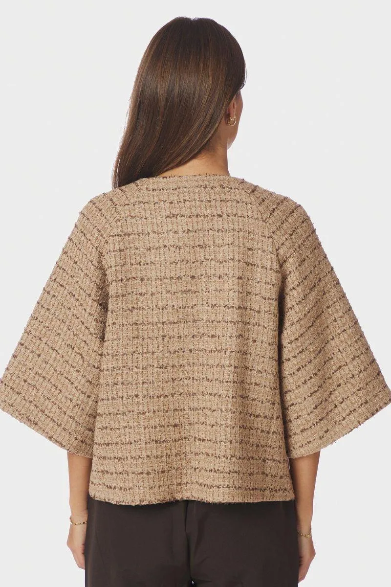 Rosella Boucle Mini Jacket | Taupe | Jakke fra Neo Noir