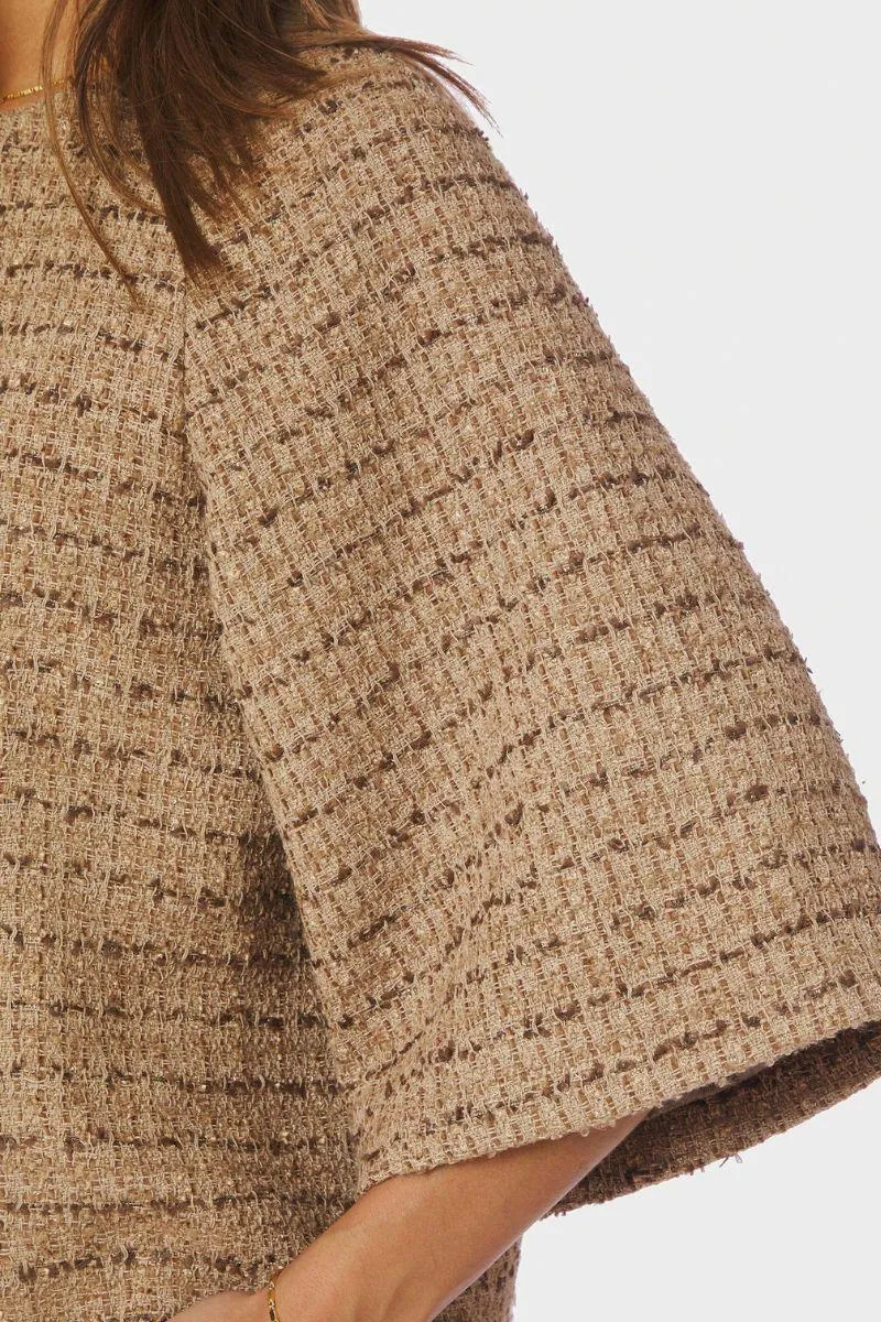 Rosella Boucle Mini Jacket | Taupe | Jakke fra Neo Noir