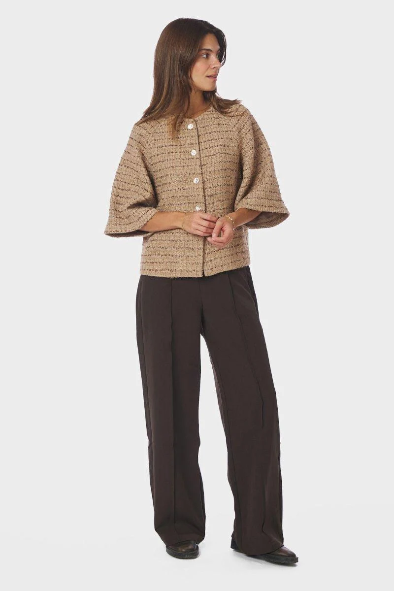 Rosella Boucle Mini Jacket | Taupe | Jakke fra Neo Noir