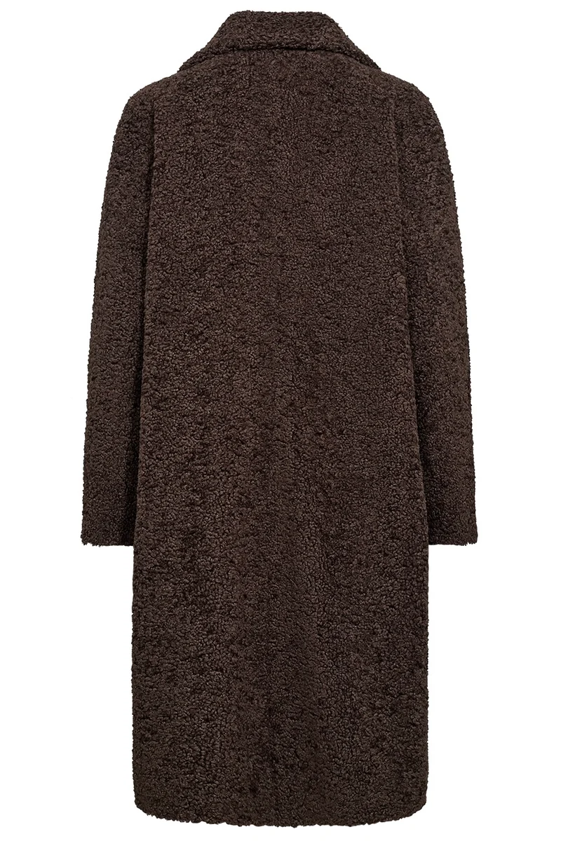 Addy FF Long Teddy Coat | Brun | Frakke fra French Laundry