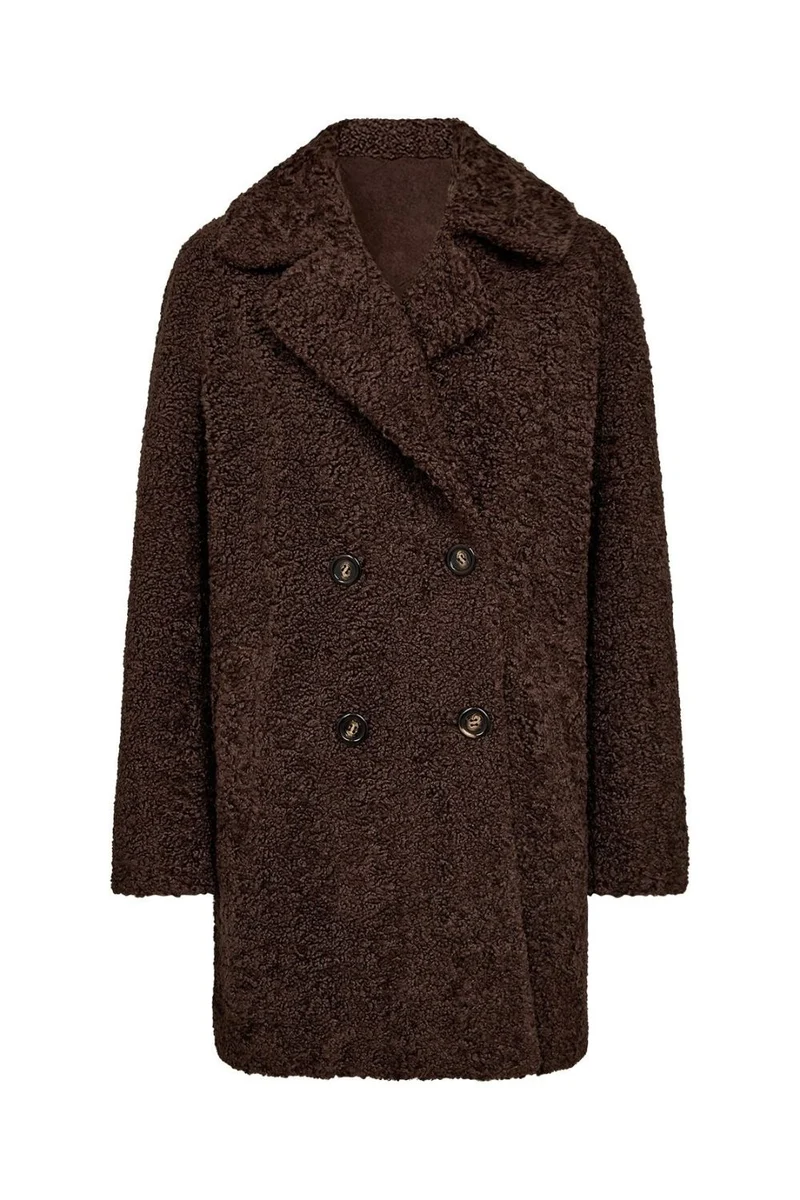 Addy FF Teddy Coat | Brun | Frakke fra French Laundry