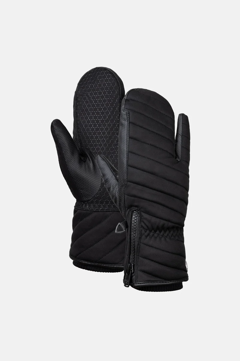 wattierte 3-Finger Winter-Reithandschuhe mit Wollisolierung Black 9