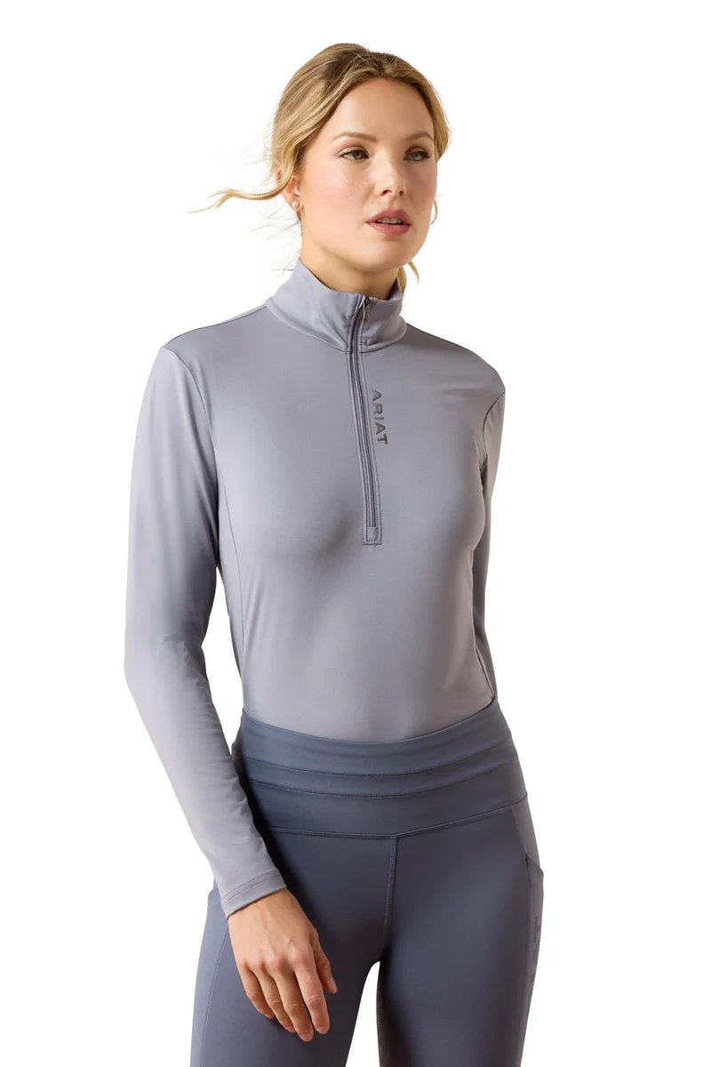 Damen Lunaveil Baselayer mit 1/2-Reißverschluss Quicksilver S
