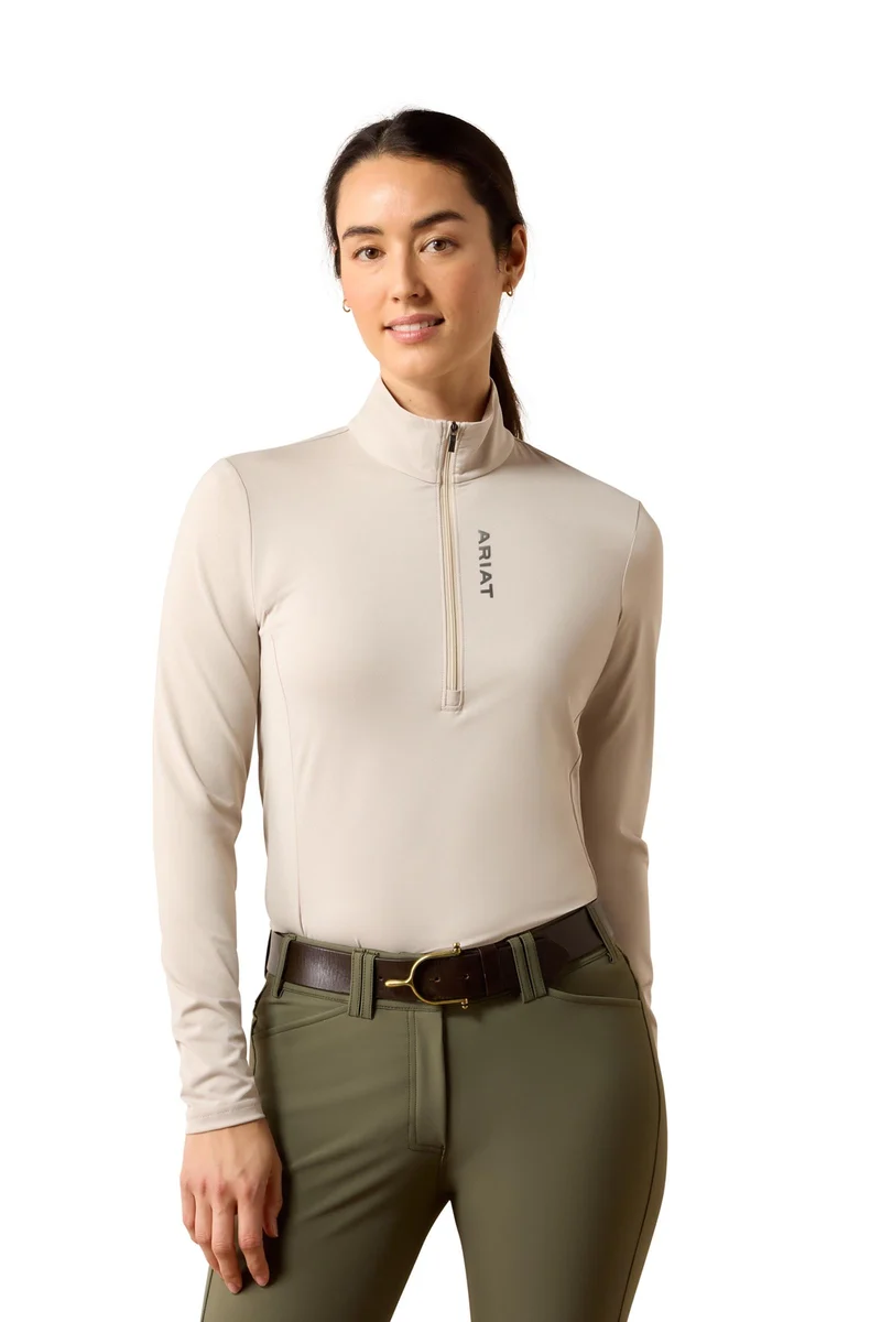 Damen Lunaveil Baselayer mit 1/2-Reißverschluss Chateau Grey L