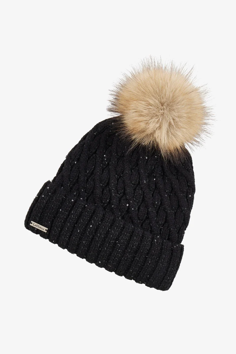 Bernie Pailletten-Beanie Black Einheitsgröße