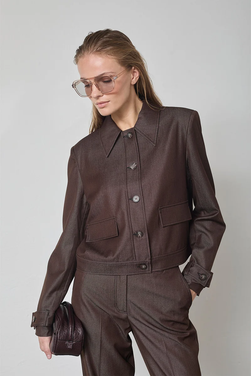Terry Denim Jacket 30325 | Dark Brown | Jakke fra Co'couture
