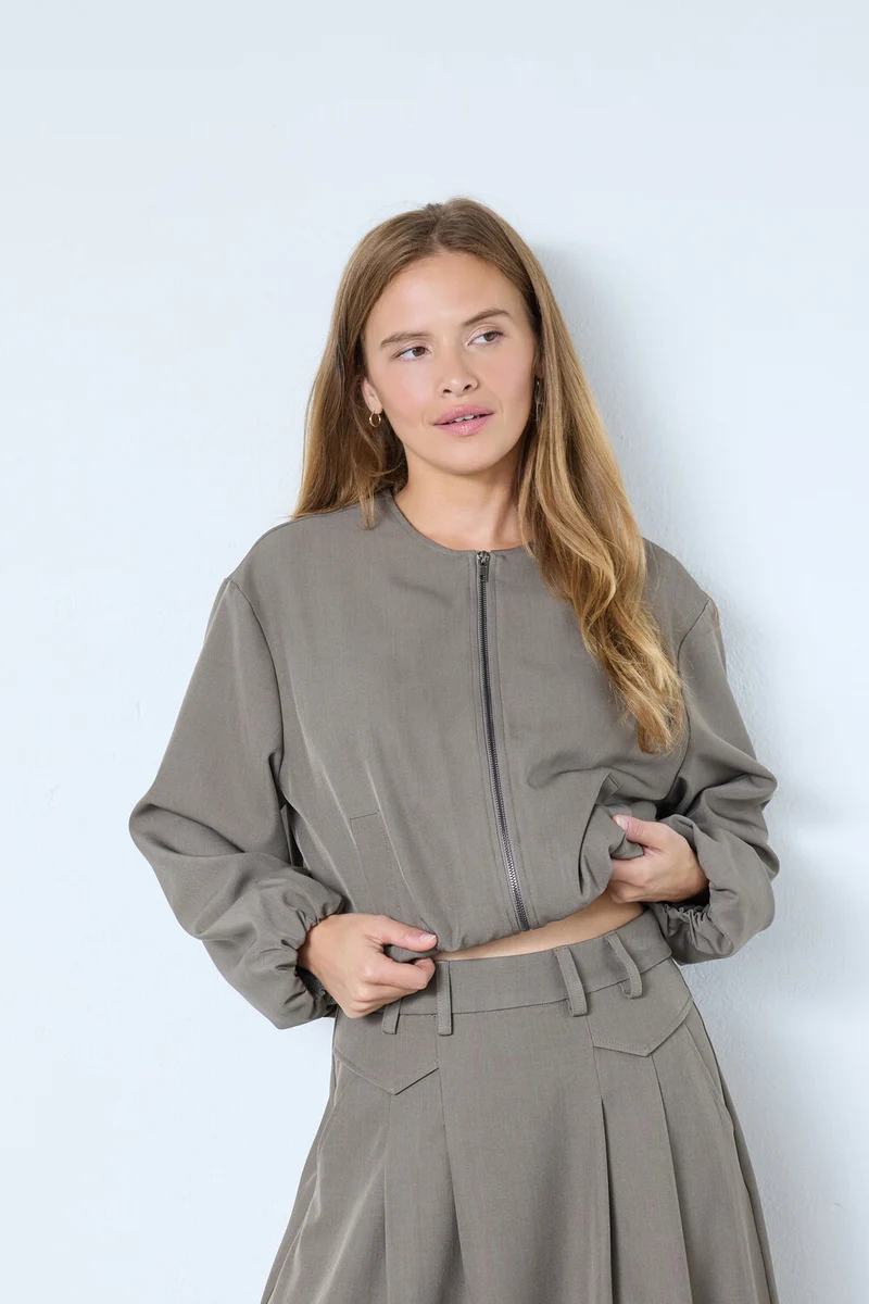 Luna Balloon Zip Jacket 30330 | Walnut | Jakke fra Co'couture