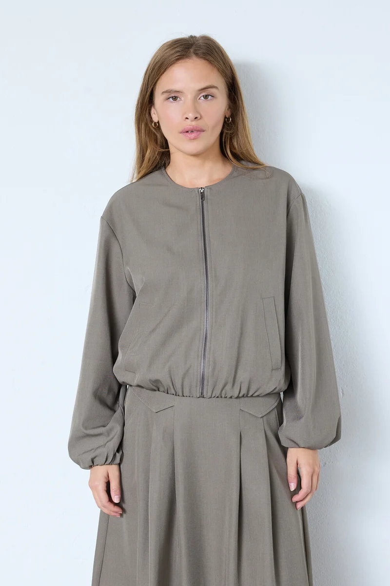 Luna Balloon Zip Jacket 30330 | Walnut | Jakke fra Co'couture