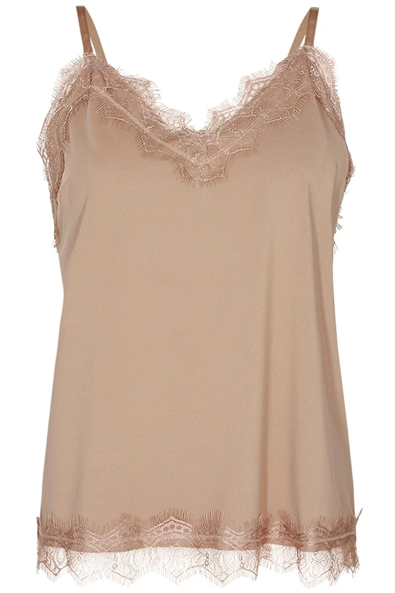 Bicco strap top | Desert Taupe | Blonde top fra Freequent