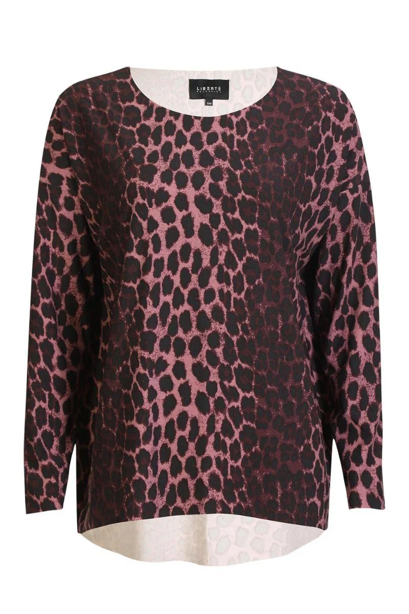 Alma Ls Top | Bordeaux Lux Leo | Top fra Liberté