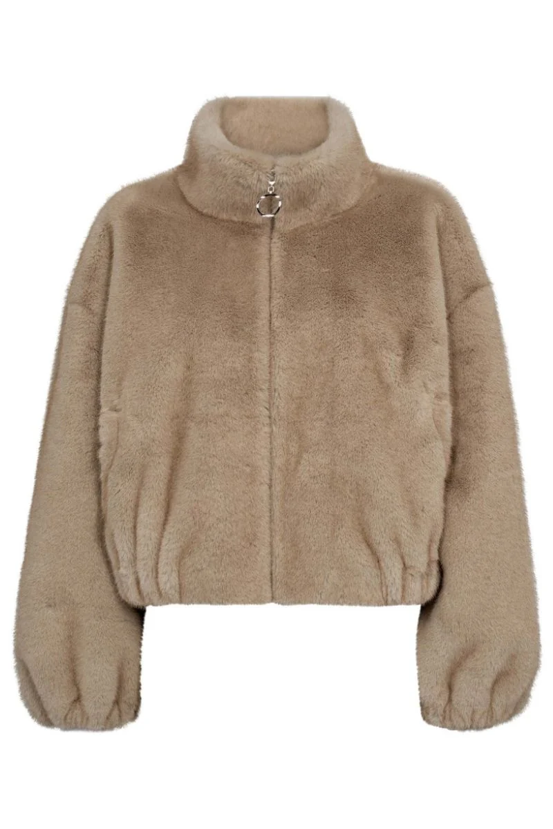 Fera Faux Fur Jacket 30361 | Creme | Jakke fra Co'couture