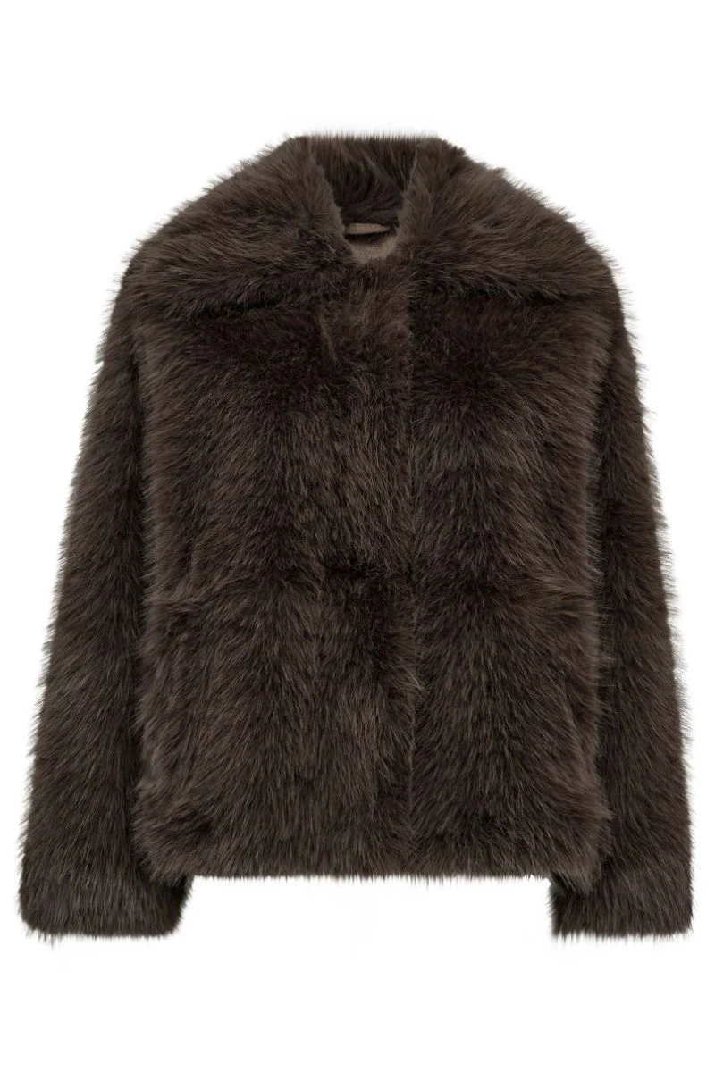 Kita Furry Jacket 30335 | Walnut | Jakke fra Co'couture