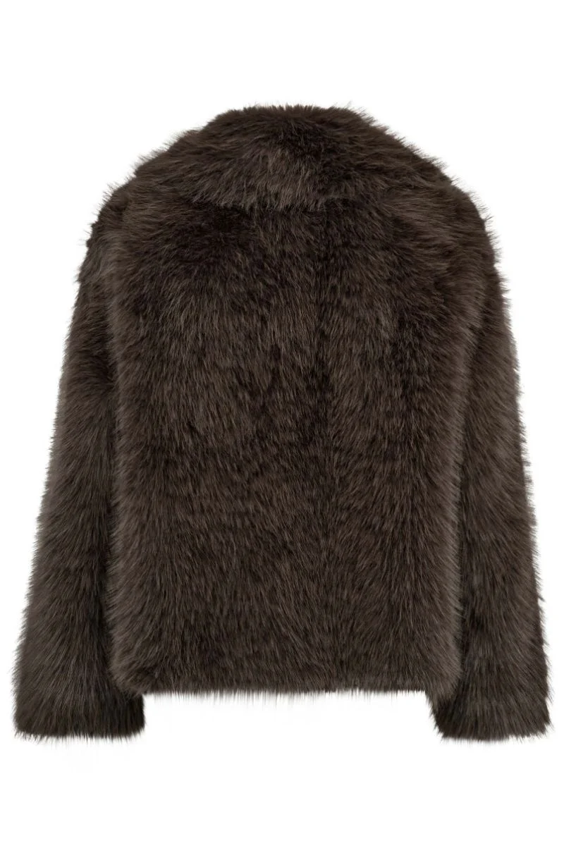 Kita Furry Jacket 30335 | Walnut | Jakke fra Co'couture