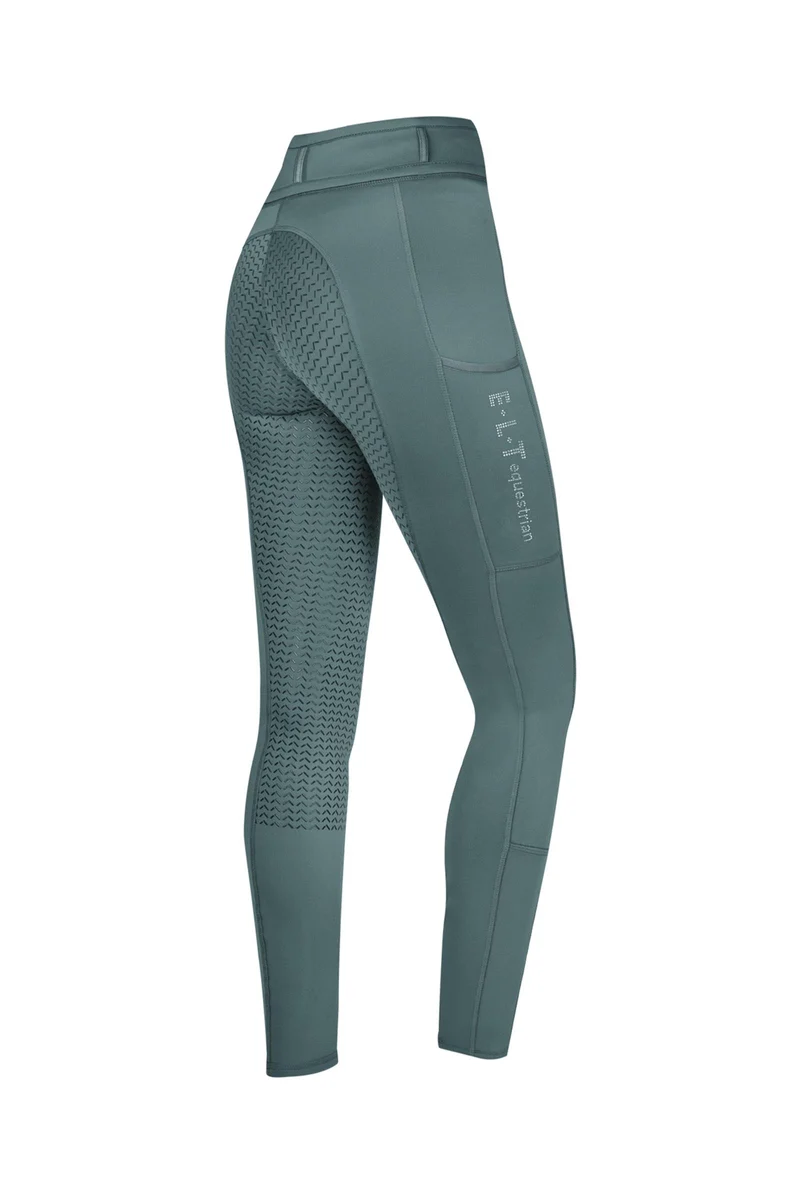 Ella Glam Kinder Reitleggings Vollbesatz Pine Green 140