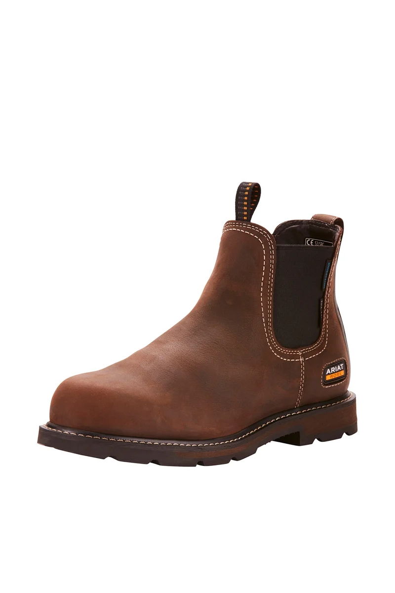 Groundbreaker Chelsea Herren wasserdichte Arbeitsstiefel mit Stahlkappe Dark Brown 39/EE