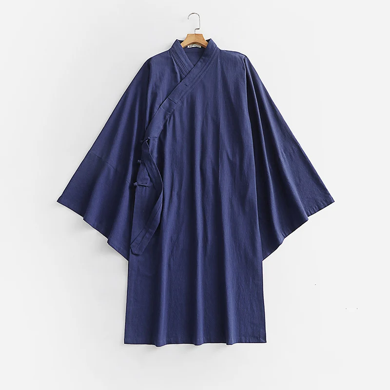Unisex Oversize Kimono-Mantel mit weitem Ärmel und asymmetrischer Wickelvorderseite Drune