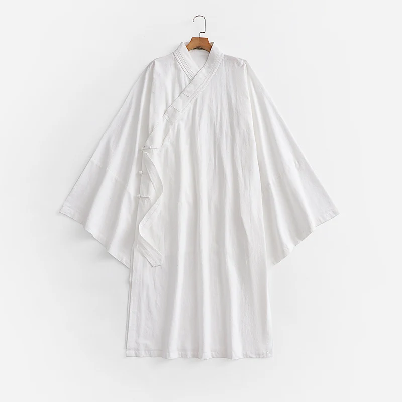 Unisex Oversize Kimono-Mantel mit weitem Ärmel und asymmetrischer Wickelvorderseite Drune