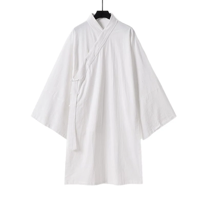 Unisex Oversize-Kimono-Mantel aus Baumwollmix mit weitem Schnitt und Bindegürtel Drune
