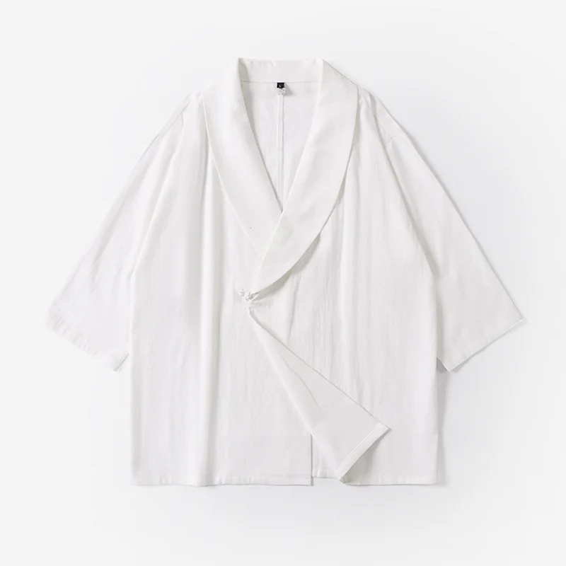Unisex Oversize-Kimono-Jacke mit Schalkragen und Wickelverschluss Drune