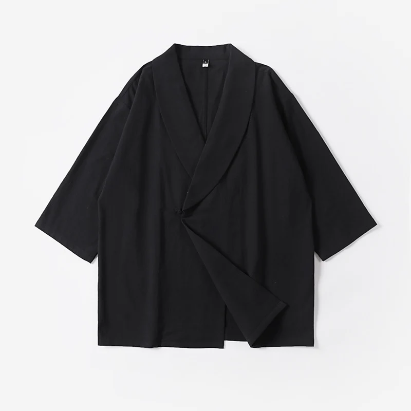 Unisex Oversize-Kimono-Jacke mit Schalkragen und Wickelverschluss Drune