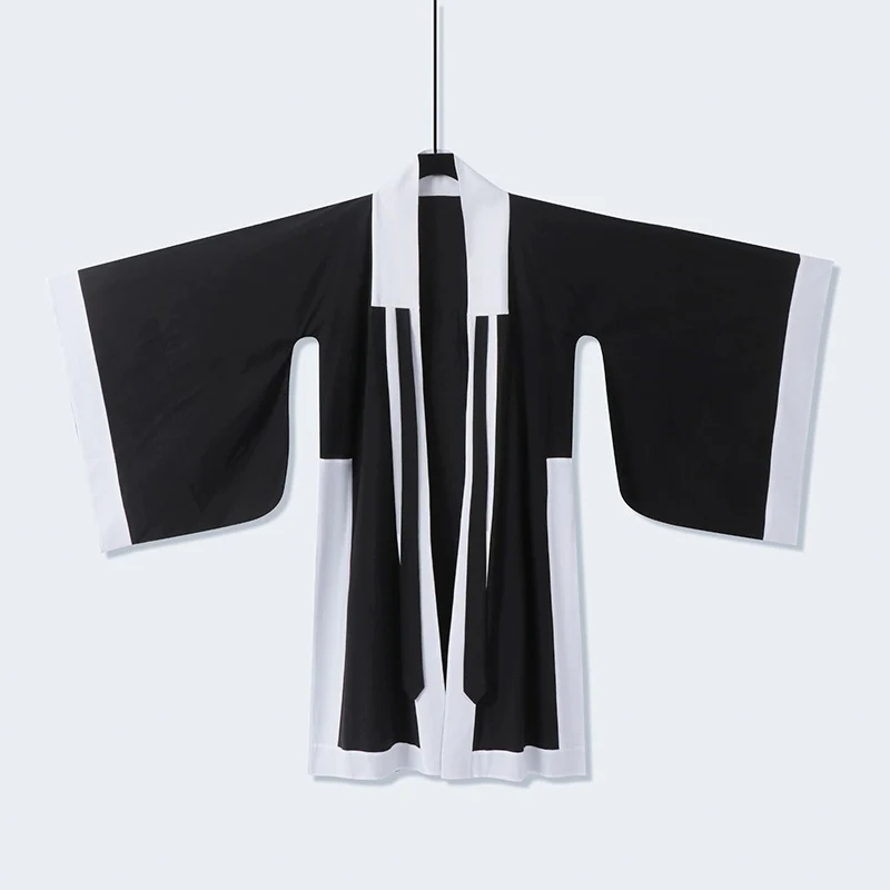 Unisex Oversize Kimono-Cardigan mit Kontrastblende, Bindeband und aufgesetzten Taschen Drune