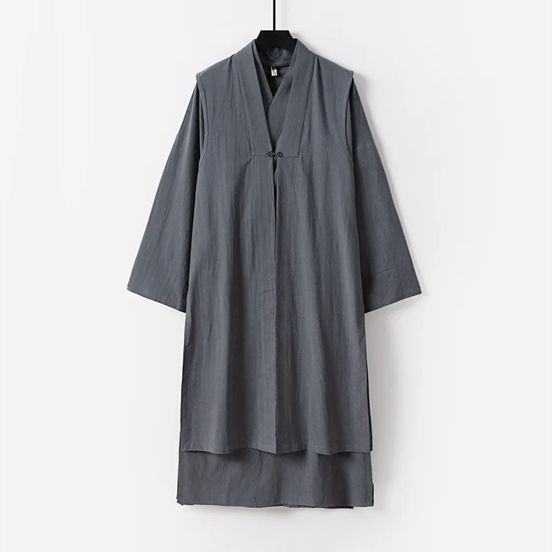 Unisex Langer Oversize-Kimono‑Mantel mit dezentem Knebelverschluss und weiter Silhouette Drune