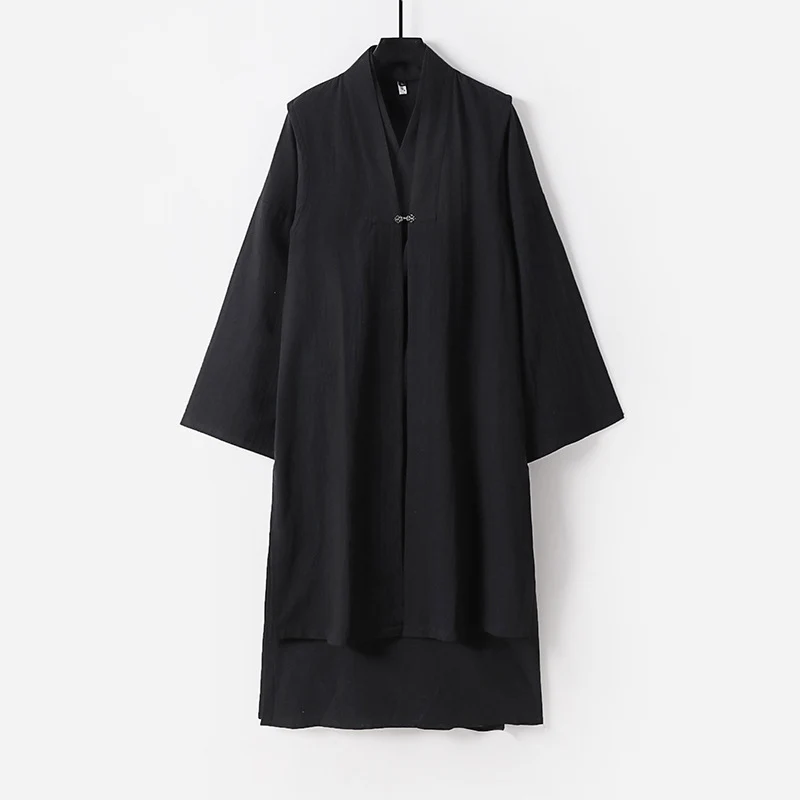 Unisex Langer Oversize-Kimono‑Mantel mit dezentem Knebelverschluss und weiter Silhouette Drune