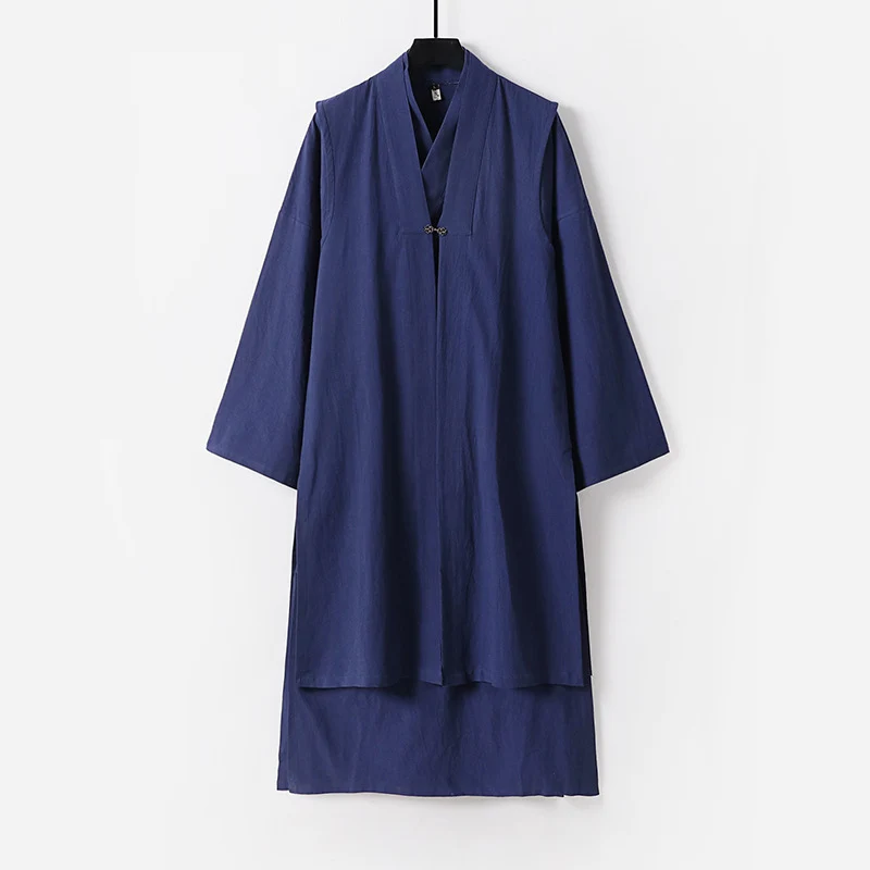 Unisex Langer Oversize-Kimono‑Mantel mit dezentem Knebelverschluss und weiter Silhouette Drune