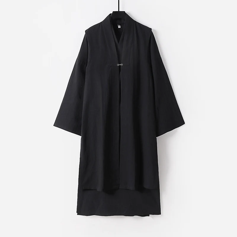 Unisex Langer Oversize-Kimono‑Mantel mit dezentem Knebelverschluss und weiter Silhouette Drune