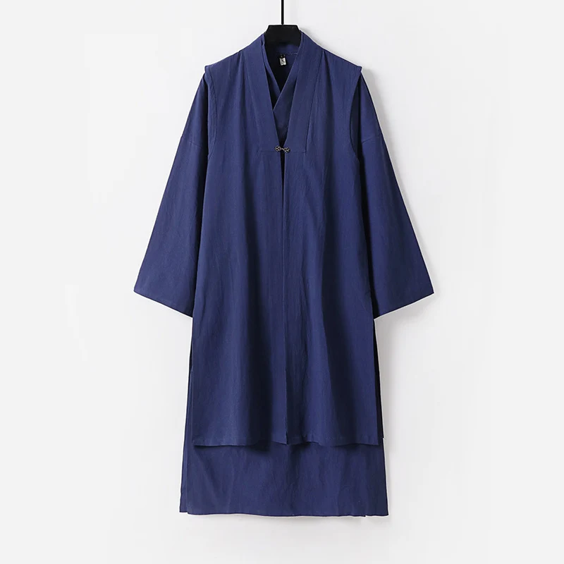 Unisex Langer Oversize-Kimono‑Mantel mit dezentem Knebelverschluss und weiter Silhouette Drune
