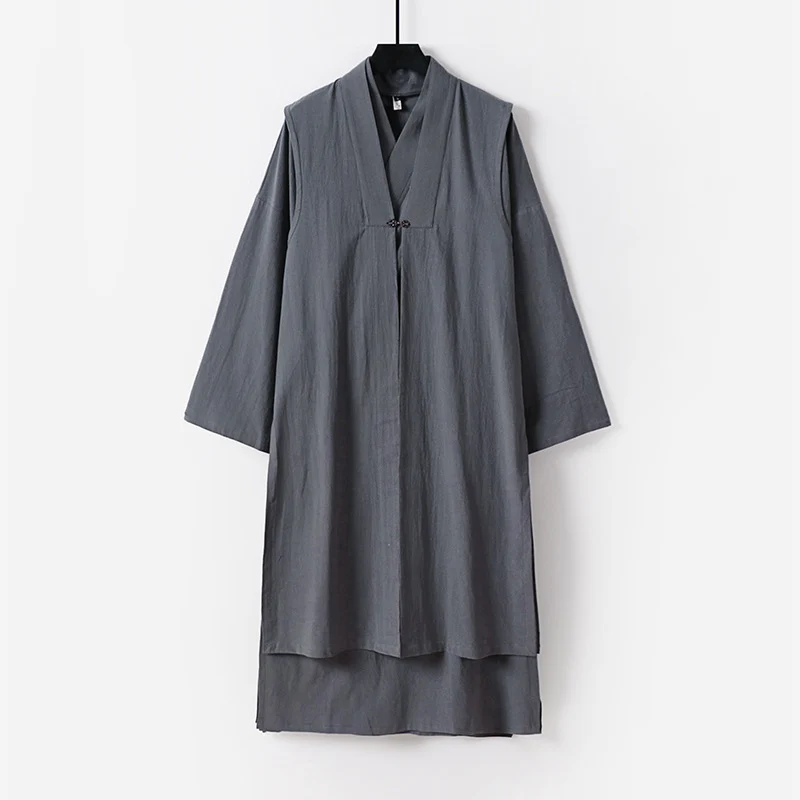 Unisex Langer Oversize-Kimono‑Mantel mit dezentem Knebelverschluss und weiter Silhouette Drune
