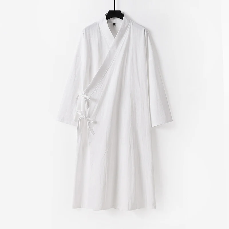 Unisex Langer Kimono-Mantel mit Bindeband, weitem Schnitt und minimalistischer Silhouette Drune