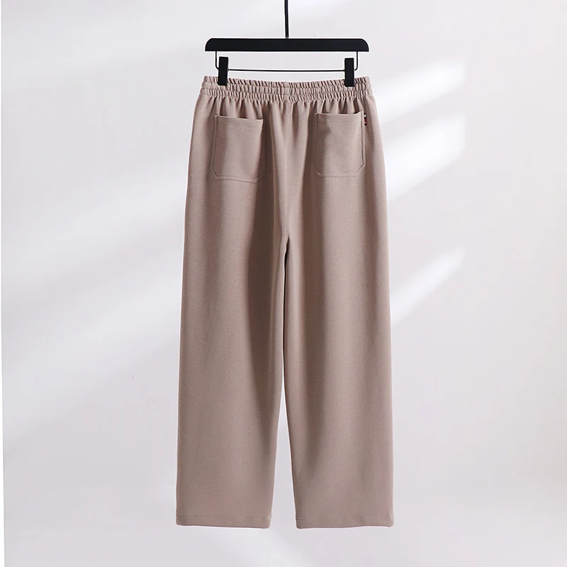 Unisex Gefütterte Fleece-Jogginghose mit elastischem Bund Kordelzug und schmalem Knöchelbündchen Drune