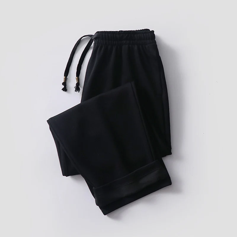 Unisex Gefütterte Fleece-Jogginghose mit elastischem Bund Kordelzug und schmalem Knöchelbündchen Drune