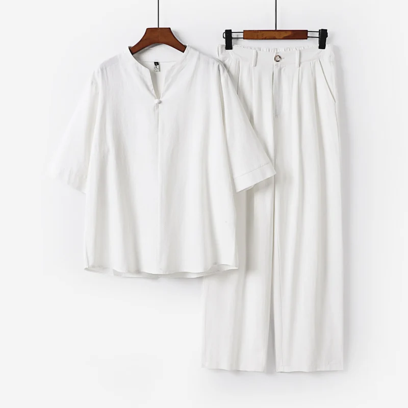Herren Zweiteiliges Leichtes Freizeitset mit Stehkragen und elastischer Bundhose Drune