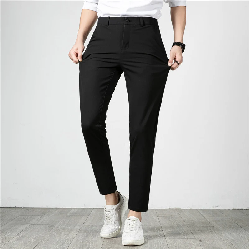 Herren Slim-Fit Stretch-Anzughose mit schmaler Knöchellänge Drune