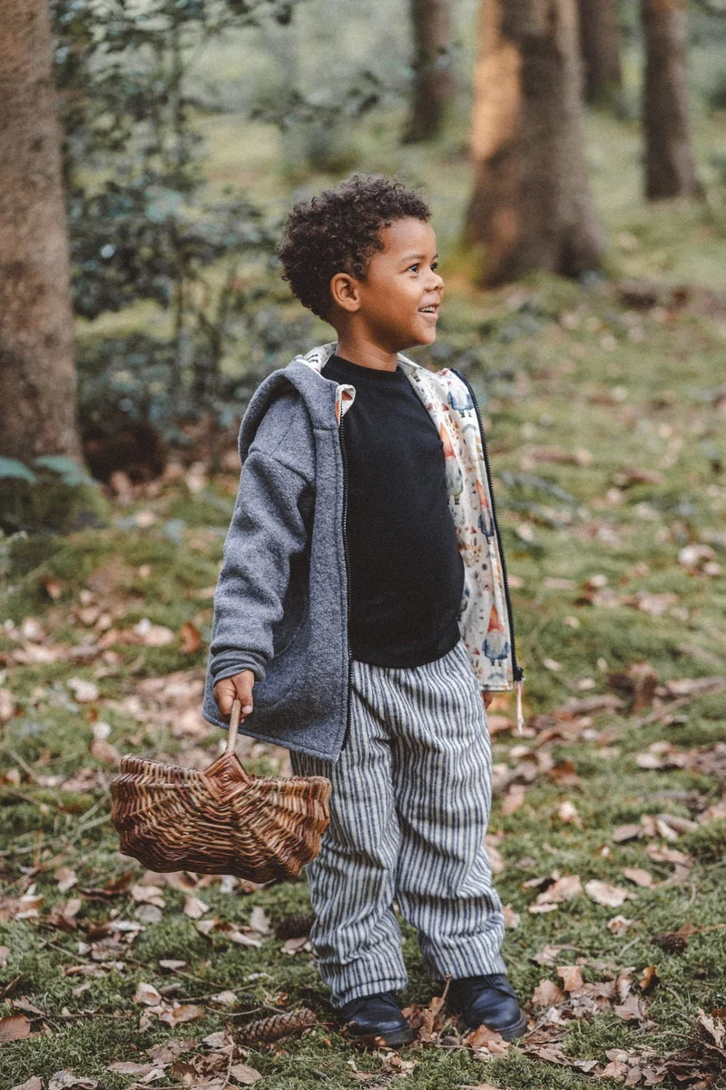 Sweatjacke Kinder Kletterkind Taupe mit Boho Mond