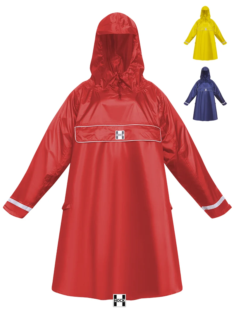 HOCK Premium „E-Bike Poncho“, Regenponcho mit Ärmel für Fahrrad und E-Bike, für Helme geeignet - Regencape 100,0% wasserdicht, Fahrradponcho für Herren & Damen
