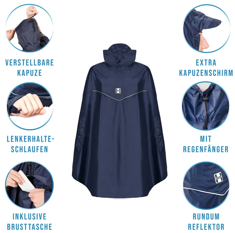 Fahrrad Regenponcho 'Rain Light' - Der 'Alltags-Poncho' mit Kapuze und seitlicher Armöffnung