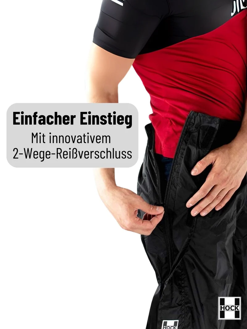 Regenhose „Zipp“: 10.000 mm, atmungsaktiv, Full‑Zip