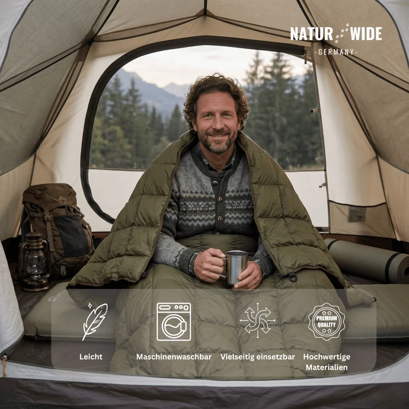 Ultraleichte Wasserdichte Campingdecke Poncho – Tragbare Steppdecke