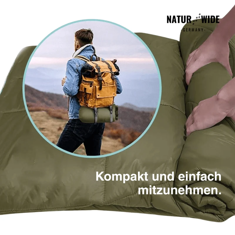 Ultraleichte Wasserdichte Campingdecke Poncho – Tragbare Steppdecke