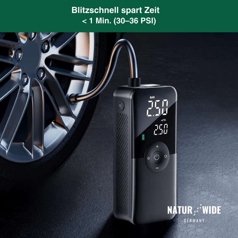 Kabelloser Reifenkompressor – Tragbarer Digitaler Luftkompressor & Powerbank