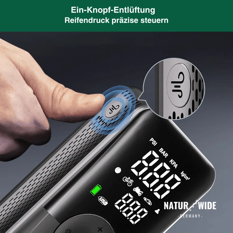Kabelloser Reifenkompressor – Tragbarer Digitaler Luftkompressor & Powerbank