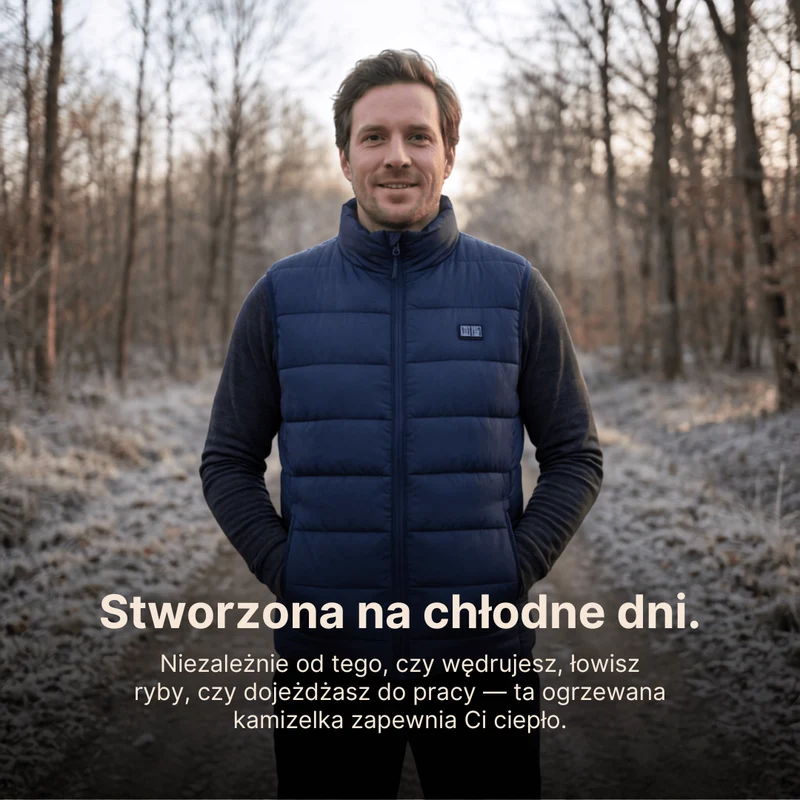 Kamizelka Ogrzewająca z 9 Strefami – Ładowana przez USB i Wodoodporna