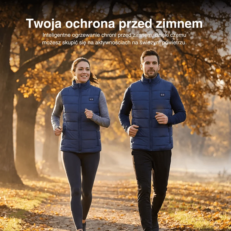 Kamizelka Ogrzewająca z 9 Strefami – Ładowana przez USB i Wodoodporna