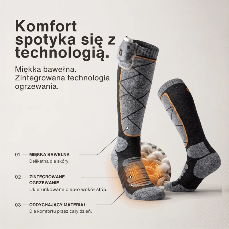 Podgrzewane Skarpety – Idealne na Narty, Outdoor i Zimę